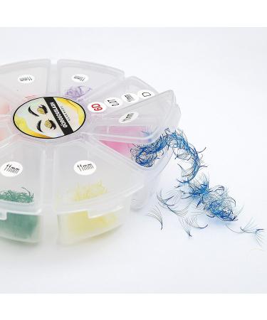 6D Color Lashes 1000 Premade Volume Fans Handmade Eyelash Extensions - D Curl Mixed Color 11mm - Buy Online on GoSupps.com