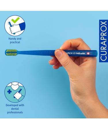 Curaprox 3 x CS 5460 Ortho Toothbrush - Ultra Soft Curen Bristles for Braces | 3-Pack Random Color - Ideal for Sensitive Gums - Buy Online on GoSupps.com