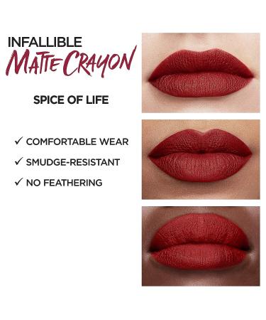 L'Oreal Paris Infallible Matte Lip Crayon - Spice Of Life | 1 Count - Buy Online on GoSupps.com