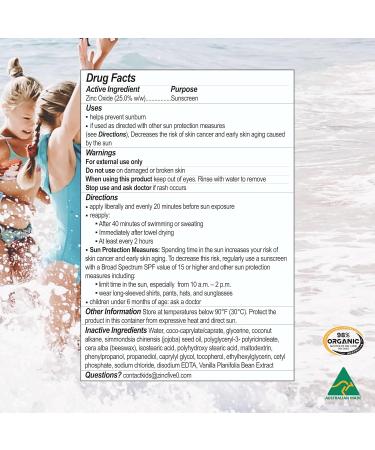 Kids Mineral Sunscreen SPF 50 | 98% Organic Non-Nano Zinc Oxide Sensitive Skin Safe Broad-Spectrum UVA/UVB Protection - Buy Online on GoSupps.com