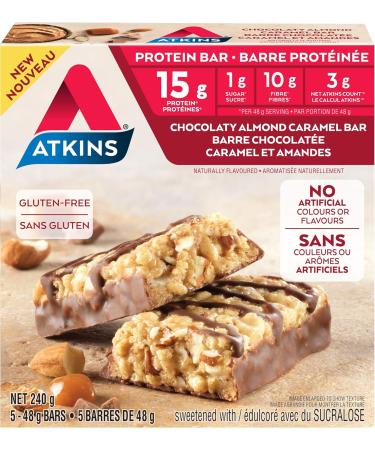 Atkins Protein & Snack Bars Bundle - Chocolaty Almond Caramel | Caramel Chocolaty Nut Roll Low Sugar Keto Friendly High Protein Chocolaty Almond Caramel + Snack Bars - Buy Online on GoSupps.com
