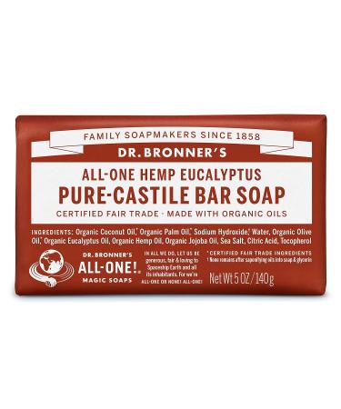 Dr. Bronner's Organic Pure-Castile Bar Soap Variety Gift Pack - Eucalyptus Peppermint Rose - 5oz Bars for Face, Body, Hair - Gentle & Moisturizing - Buy Online on GoSupps.com