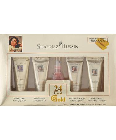 Shahnaz Husain 24 Carat Gold Skin Radiance Timeless Youth Kit - Exfoliating Scrub, Radiance Gel, Moisturizing Cream & Mask (40g each) - Buy Online on GoSupps.com