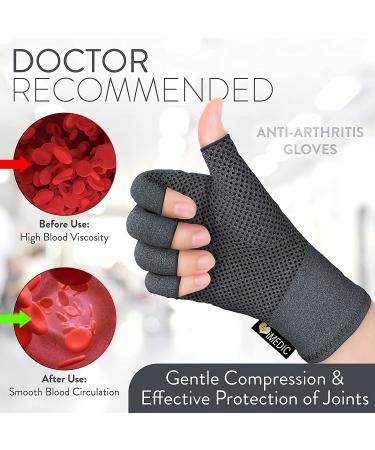 Medipaq Anti-Arthritis Gloves - Warmth, Compression, and Grip for Pain Relief (Large) - Buy Online on GoSupps.com