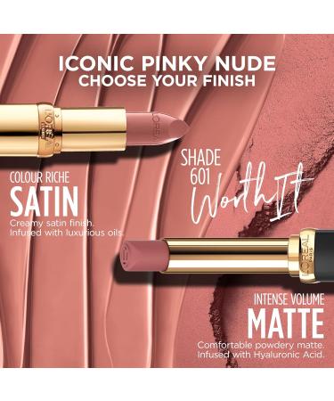 L Or al Paris Colour Riche Intense Volume Matte Lipstick - Hyaluronic Acid Infused 16HR Wear - Worth It 0.06 Oz | Buy Online Worldwide - Buy Online on GoSupps.com