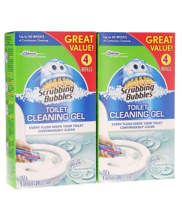 Scrubbing Bubbles Toilet Cleaning Gel Fresh 2 Dispensers 8 Refills 48 Gel Stamps 10.72oz