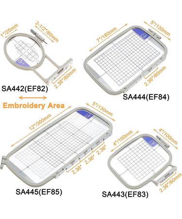 New Brothread 4 in 1 Embroidery Machine Hoop Set for Brother and Babylock - Compatible with PE800, PE770, SE1900, Innovis 1250D/1200/1000 - SA442+SA443+SA444+SA445 - Buy Online on GoSupps.com