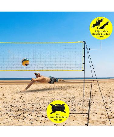 Forever Champ Volleyball Net System with Regulation Size Net, PU Volleyball, Steel Poles & Pump - Ideal for Backyard, Beach, or Pool - Buy Online on GoSupps.com