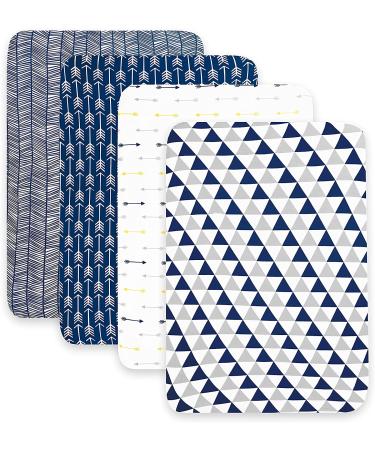 Pack n Play Sheets 4 Pack - 100% Super Soft Jersey Knit Cotton - Portable Playard & Mini Crib Mattress Sheets - Fitted Play Yard Sheets for Boys & Girls - Buy Online on GoSupps.com