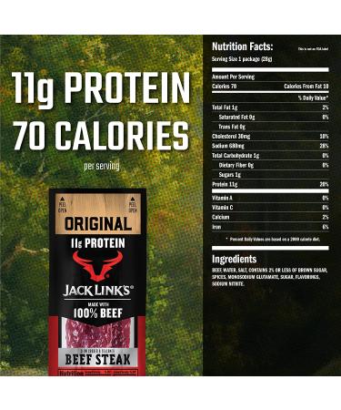 Jack Link's Premium Beef Jerky Strips - Original Flavor, 11g Protein, 1g Carbs, 1oz (Pack of 12) - Buy Online on GoSupps.com