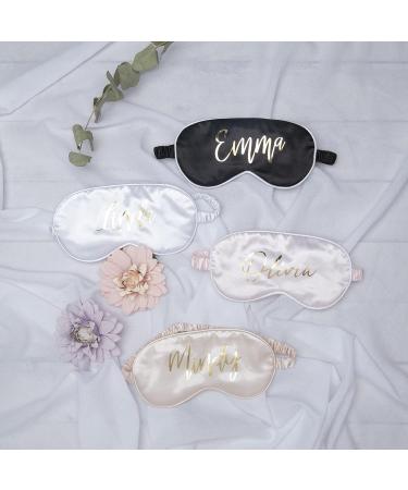 Satin Sleep Mask - Black Silk Eye Mask for Bridesmaid Gifts & Bachelorette Party Favors - Buy Online on GoSupps.com