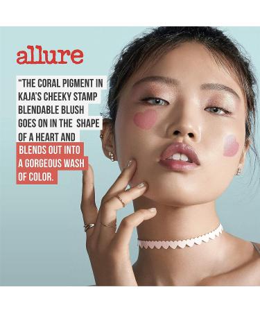 Kaja Cheeky Stamp Blush - Gift Set, 7 Shades, Buildable & Blendable with Heart Applicator, Rosy Finish - 01 Coy (0.17 Oz) - Buy Online on GoSupps.com