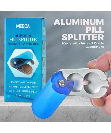Coupe-pilules pour petites pilules et grandes pilules | R partiteur de pilules et conteneur de rangement en aluminium | Trancheuse de pilules portable - Buy Online on GoSupps.com