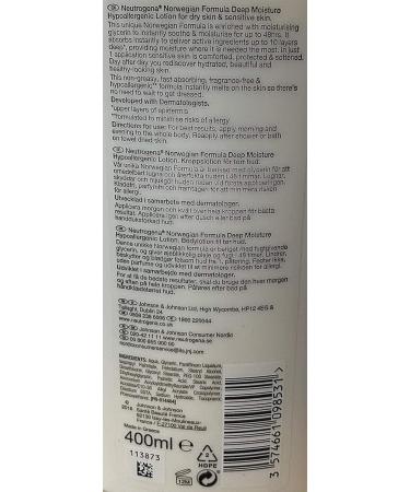 NEUTROGENA Norwegian Formula Deep Moisture Body Lotion (Pack of 3) for Dry Skin - 13.5oz (400ml) x 3 - Buy Online on GoSupps.com
