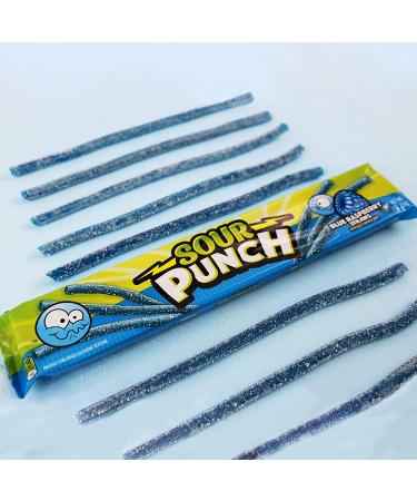 Sour Punch Straws Blue Raspberry - 2oz Tray, Pack of 24 | Sweet & Sour Flavored Chewy Candy - Buy Online on GoSupps.com