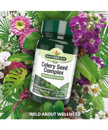 Natures Aid Celery Seed Complex With Montmorency Cherry Nettle & Burdock Vegan Tablets 60 Count (Pack of 1) - Buy Online on GoSupps.com