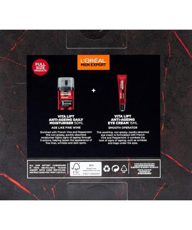 L'Oreal Paris Men Expert Gift Set for Men Get Better With Age Anti-Ageing Duo: Vitalift Moisturiser and Eye Cream 0.278 kg - Buy Online on GoSupps.com