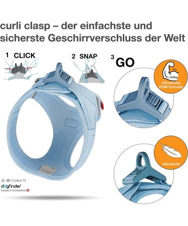 Buy Curli Air-Mesh Vest Harness in Sky Blue - M Size Stylish & Comfortable Pet Gear for International Shipping - Buy Online on GoSupps.com