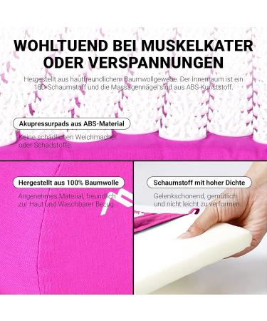 Acupressmate Premium Acupressure Set - Mat Pillow Bag & App - 100% Cotton for Tension Relief (Violet) | International Shipping Available - Buy Online on GoSupps.com