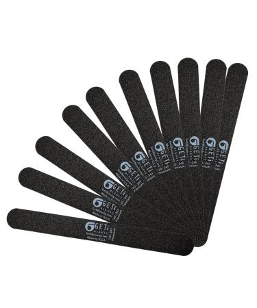 Nail File 120 grit / 240 grit | Natural Gel or Acrylic | Washable and Reusable | Black Emery Cushion | 10-Pack by Geti Beauty | U.S.A. Made 120/240 Grit (10 Pack)