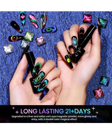 Supwee Cat Eye Gel Nail Polish Set - 12 Colors, 9D Magnetic with Glitter Galaxy Effect for Manicure at Home or Salon - Buy Online on GoSupps.com
