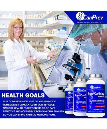 CanPrev - Inno-Cal-Mag Advanced 240 Softgels - Bone Health Teeth health Gum Health Hair Skin and Nail Vitamins - Calcium Magnesium Supplement - Mineral Complex 240 count (Pack of 1) - Buy Online on GoSupps.com