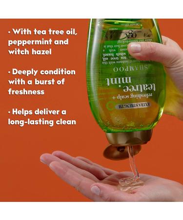 OGX Extra Strength Tea Tree Mint Scalp Shampoo - 13 fl oz | With Peppermint Oil & Witch Hazel | Paraben/Sulfate-Free - Buy Online on GoSupps.com