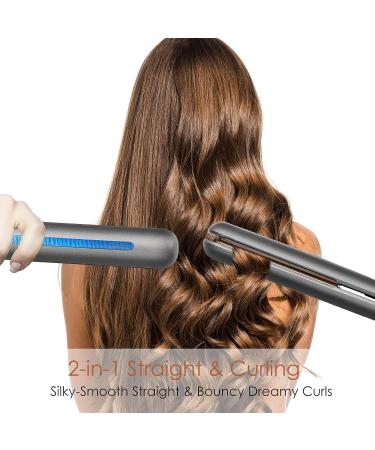 NITION Professional Salon Hair Straightener & Curling Iron with Argan Oil Ceramic Technology - 1 Inch Plate, LCD Display, Adjustable Temperature - Ideal for Healthy Styling on All Hair Types - Buy Online on GoSupps.com