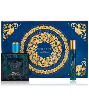 Versace EROS 3 PIECE GIFT SET - 3.4 OZ EAU DE PARFUM SPRAY NEW Box