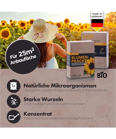 Gretchen Flower Splendor Organic Microorganisms 125g - Vegan Flower Fertilizer for Garden Balcony & Indoor Plants - Buy Online on GoSupps.com