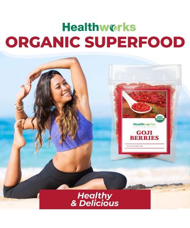 Healthworks Raw Goji Berries - 16oz | Certified Organic, Keto, Vegan & Non-GMO Superfood for Baking, Teas & Smoothies - Buy Online on GoSupps.com