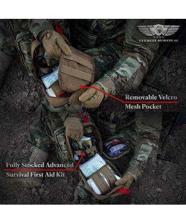 EVERLIT Upgraded Survival First Aid Kit - 1000D Nylon Tactical EMT Pouch for Outdoor Activities, Camping, Hunting, Hiking, Emergency Preparedness - Black - Buy Online on GoSupps.com