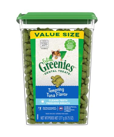 FELINE GREENIES Natural Dental Care Cat Treats, Tuna Flavor, All bag sizes 9.75 Ounce (Pack of 1)