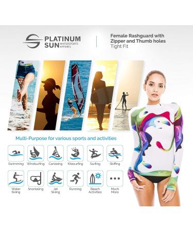 Women's Long Sleeve Rash Guard Swim Shirt UPF 50+ Rainbow - XX-Large - Buy Online on GoSupps.com