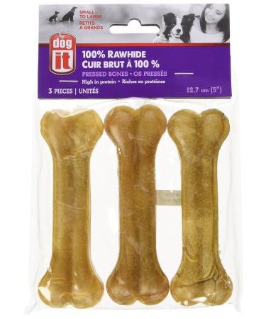 Dogit Pressed Rawhide Knuckle Bone Medium 12.5cm (5-Inch) 50-55 G (1.8-1.9-Ounce) 3-Pack
