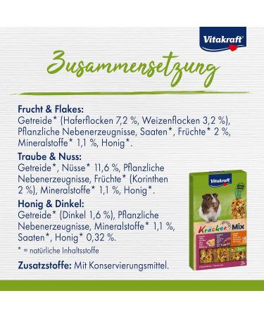 Vita Power Kr cker Mix for Guinea Pigs - Healthy Sugar-Free & Grain-Free Treats with Honey Nuts & Fruits (3 Pieces) - Buy Online on GoSupps.com