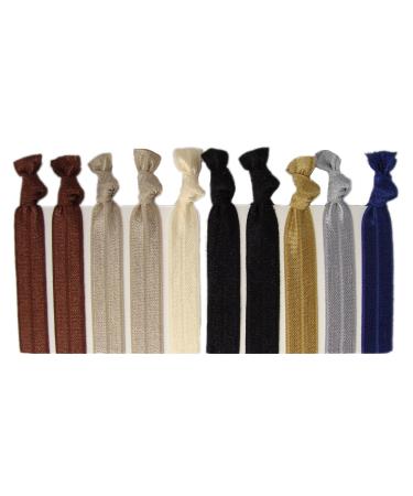 Ribbon Hair Ties - Neutral Tones 10 Pack By Kenz Laurenz