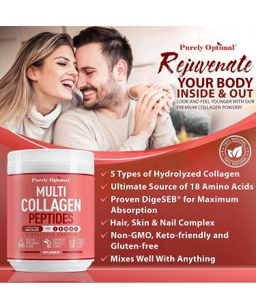PURELY OPTIMAL Multi Collagen Powder - 42 Servings for Healthy Skin  Hair & Joints - Buy Online on GoSupps.com