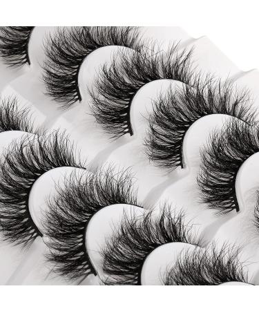 ALICROWN 6D Faux Mink Lashes - 7 Pairs Fluffy & Wispy 17mm Natural False Eyelashes - Buy Online on GoSupps.com