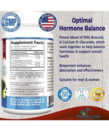 Buy DIM Supplement 150mg for Hormone Balance - Estrogen & Menopause Support - 60 Capsules - Buy Online on GoSupps.com