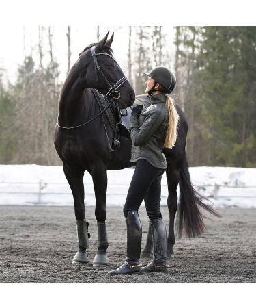 HORZE Daniela Silicone Grip Full Seat Breeches | High Waist Equestrian Riding Pants Black 34 - Buy Online on GoSupps.com