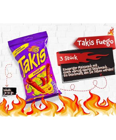 Buy Takis Fuego Chips Box - 3 Pack (70g Each) | Hot & Spicy Chips Bulk Pack - International Shipping Available - Buy Online on GoSupps.com