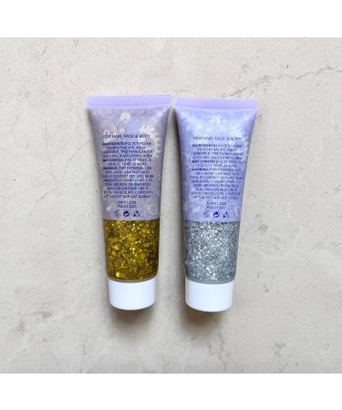 Shop JetlagClock Body Glitter Gel - Holographic Chunky Face & Hair Glitter for Festivals | Gold & Silver Sequins Shimmer Liquid Eyeshadow - Buy Online on GoSupps.com
