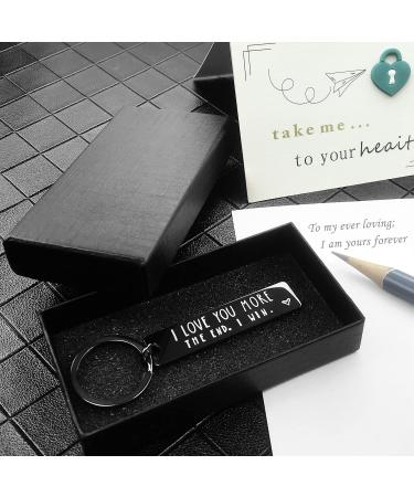 Personalized 'I Love You More' Key Supporter Perfect Gift for Friends Boyfriends Girlfriends Husbands Wives | Ideal for Christmas & Valentine's Day | Black Medium - Buy Online on GoSupps.com