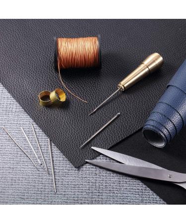 Canvas Leather Sewing Awl Set with Nylon Cord Thread and Thimble for Handmade Leather Repair - Buy Online on GoSupps.com