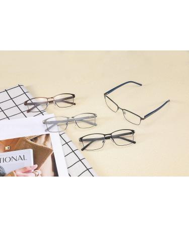 Buy 4 Pack Reading Glasses for Men - Blue Light Blocking UV Protection Anti-Glare Metal Frame 2.0x Magnification - Buy Online on GoSupps.com