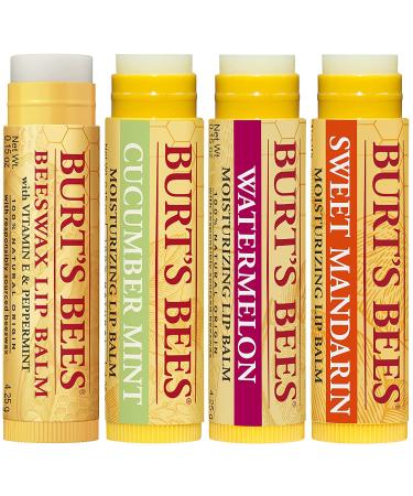 Burt's Bees Moisturizing Lip Balm 4-Pack - Freshly Picked | 0.15 oz Each - Buy Online on GoSupps.com