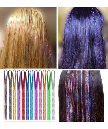 Jinlaili Colorful Hair Extensions - 12 Rainbow Strands for Wigs & Braids | Vibrant Hair Accessories for Women & Girls - Buy Online on GoSupps.com