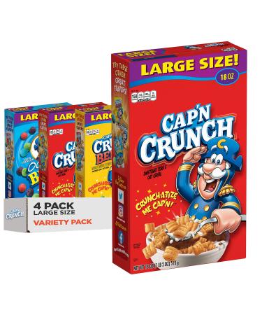 Cap'n Crunch Cereal 3 Flavor Variety Pack Large Size Boxes (4 Pack) Cap'n Crunch Cereal 3 Flavor VP (4 Pack)