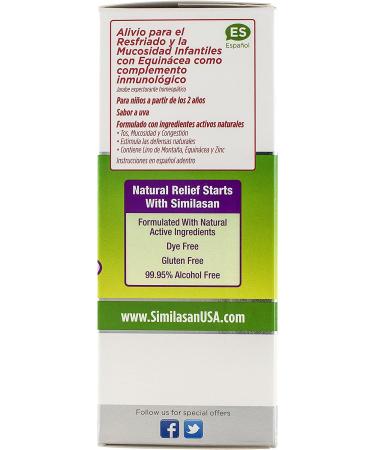 Similasan Kids Cold & Mucus Relief - Grape Flavor for Ages 2+ | 4 fl oz (118 ml) - Buy Online on GoSupps.com